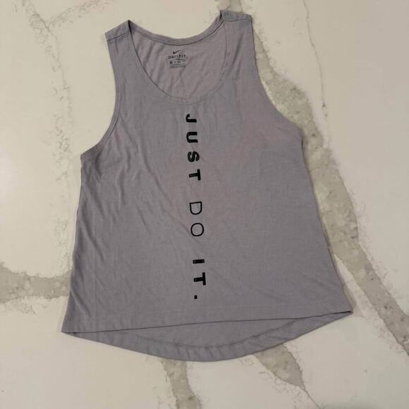 Nike Dri-Fit Sleeveless Running Miler Just Do It Tank Top Womens XS Gray Workout - Picture 1 of 4